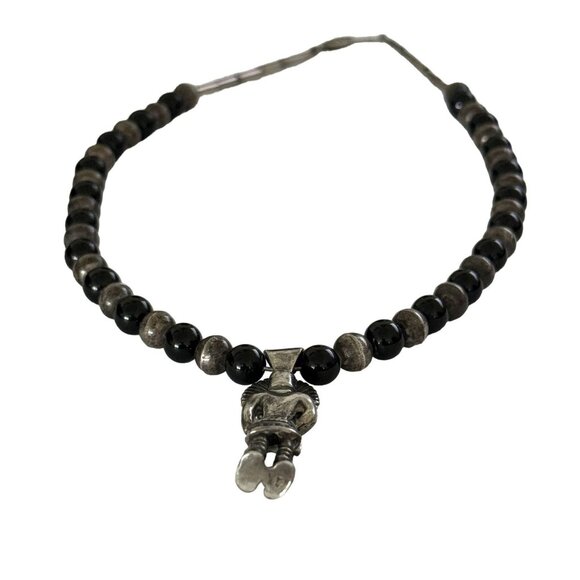 Vintage Sterling Silver Native American Bead Necklace With Sun Kachina Pendant - Picture 8 of 10